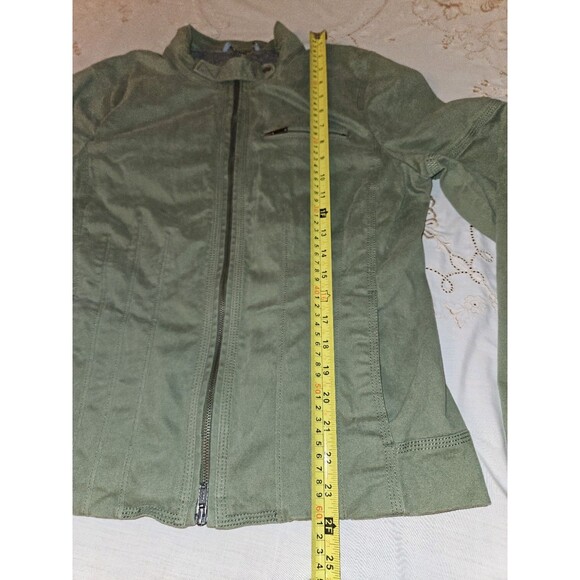Banana Republic Women's‎ Size 14 Olive Motorcycle Jacket  Zip Up, Tailored Fit - Picture 5 of 6